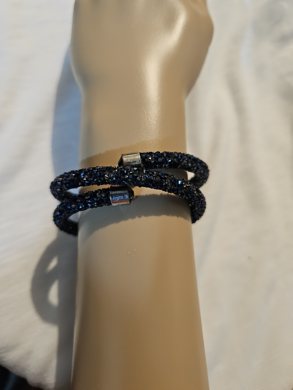 Crystal Mesh Double Wrap Bracelet - Black